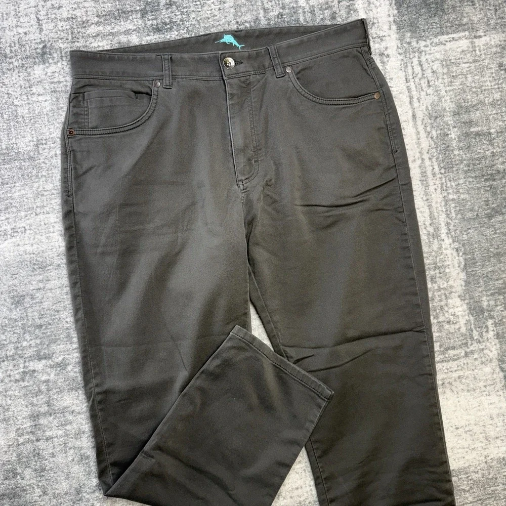 Tommy‎ Bahama Pants Mens 38x30 (36x29) Gray Harbor Point 5 Pocket Stretch Terry